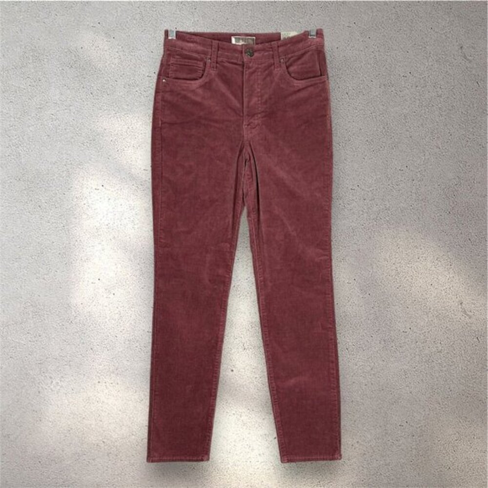 KUT From The Kloth Rachael Fab Ab Mom Jean Womens 00 Burgundy Corduroy High Rise